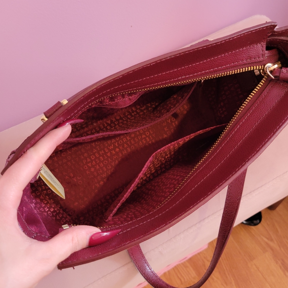 EUC Mint Condition Kate Spade Burgundy Handbag - Picture 6 of 6